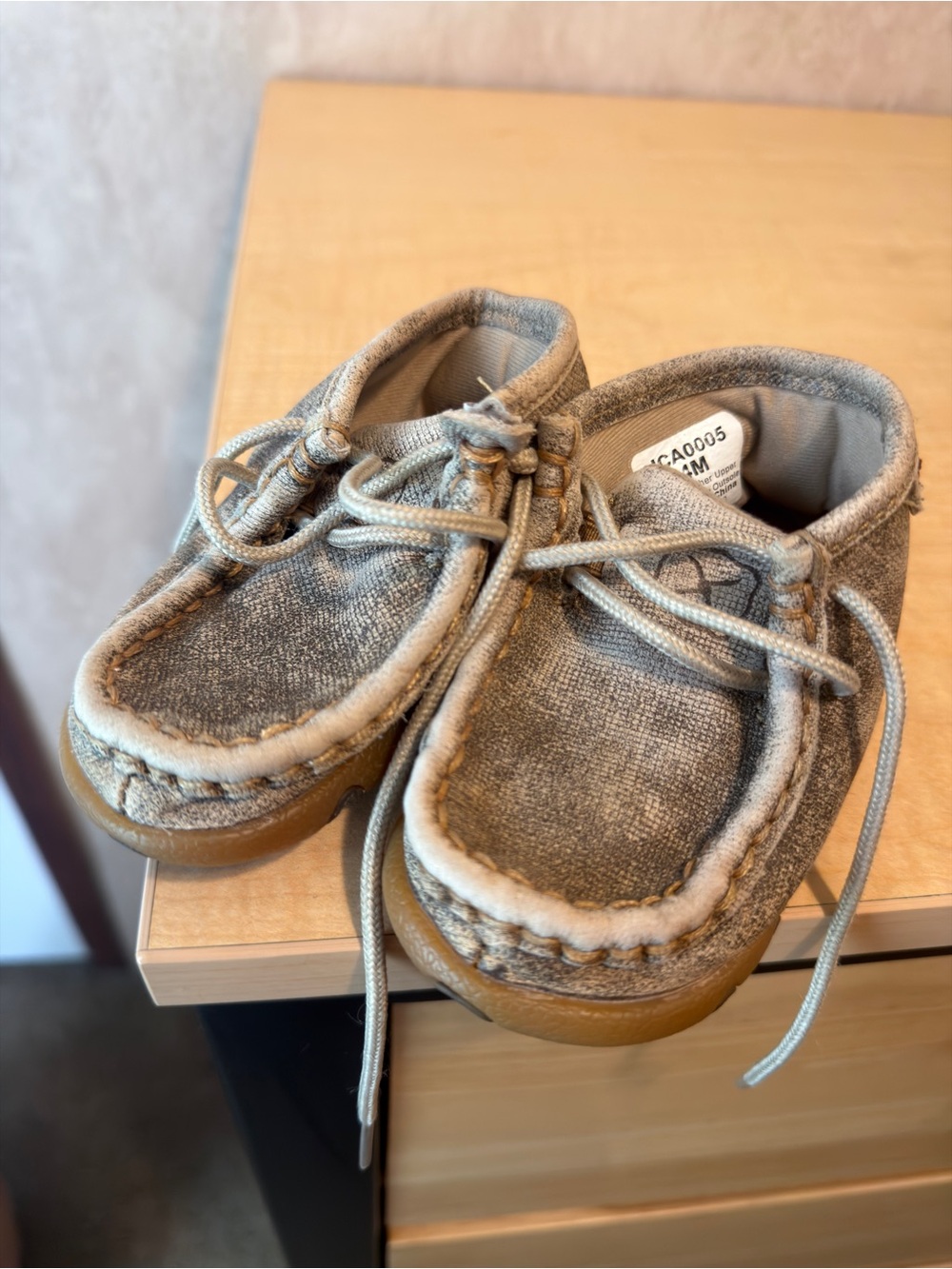 Twisted X Moccasin Baby Walker Shoes with Brown Sole